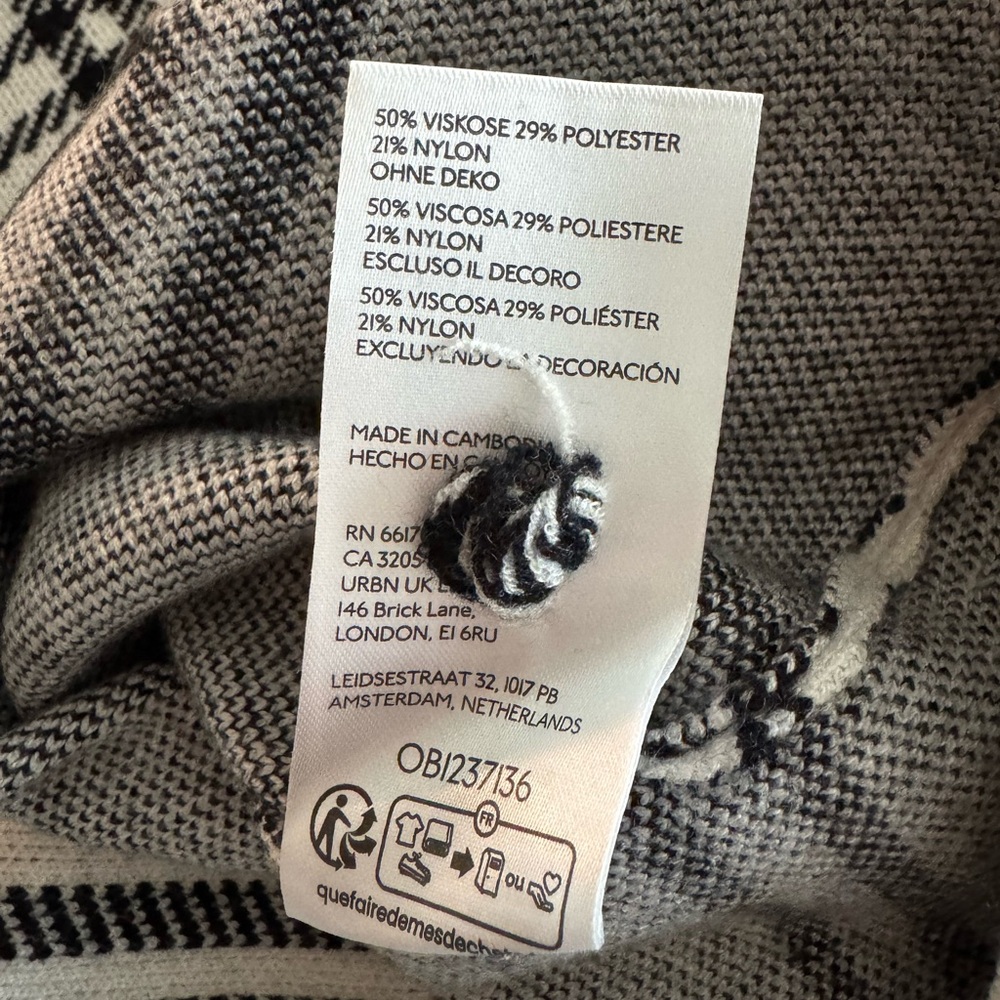 Anthropologie Maeve Carys Mock Neck Sweater Black Off White Bow Size Small New - Picture 8 of 10